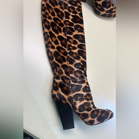 MADE IN ITALY Sebastian Milano leopard print high Heeled Boots - Picture 5 of 6